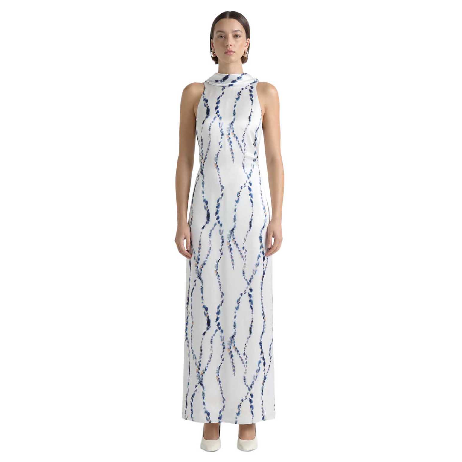 Cue Abstract Print Column Midi Dress